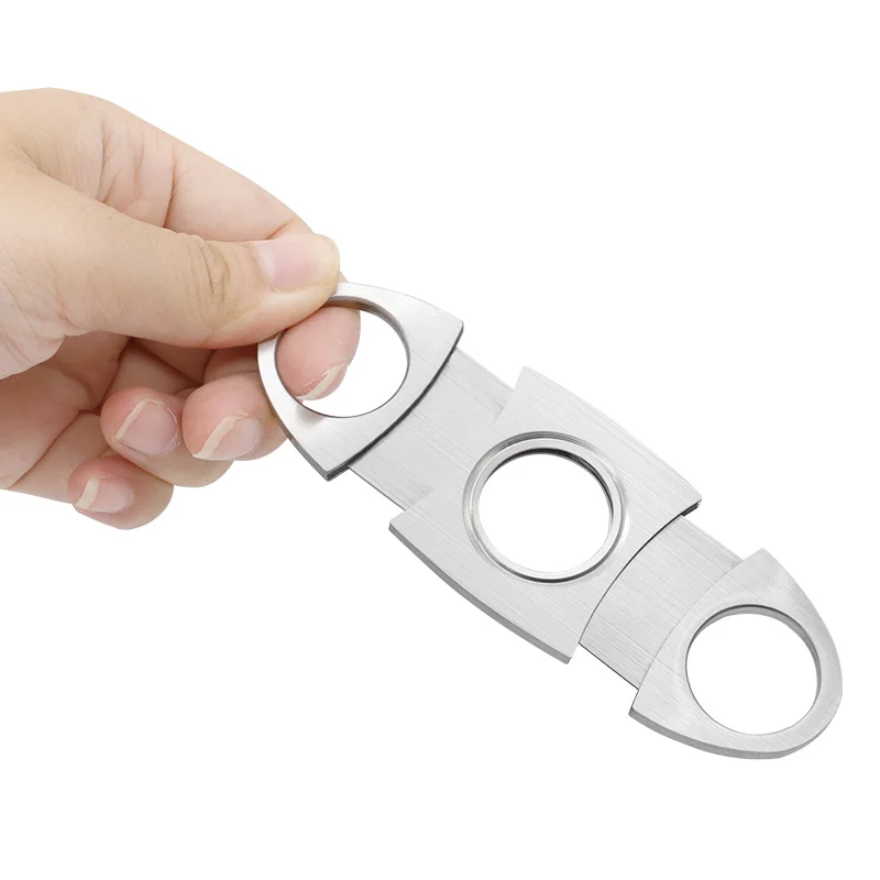 Cuban Cigar Cutter Stainless Steel Double Blades Pocket Classic Cutter Knife Metal Smoking Cigar Scissors Tool