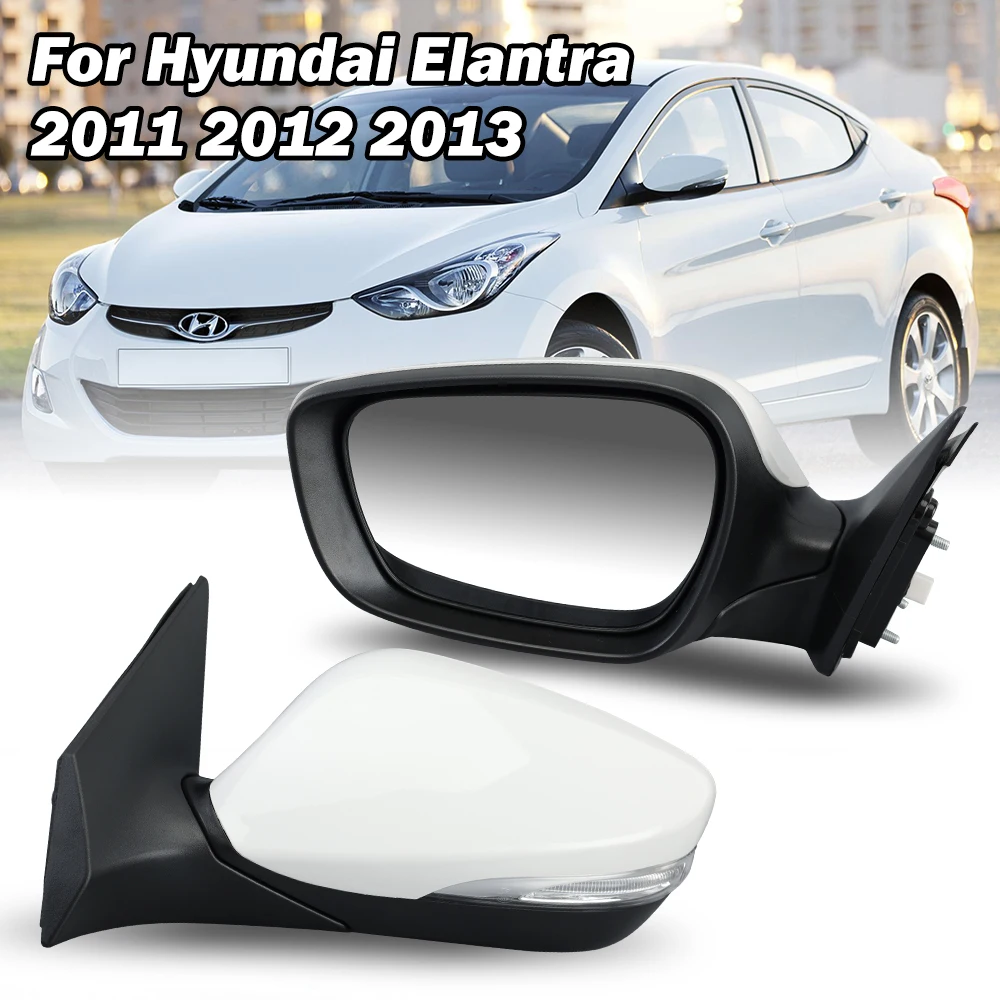 5 Wires Rearview Side Mirror For Hyundai Elantra 2011-2013 Electric Turn Signal Indicator Non Heated Left Side Mirror Assembly