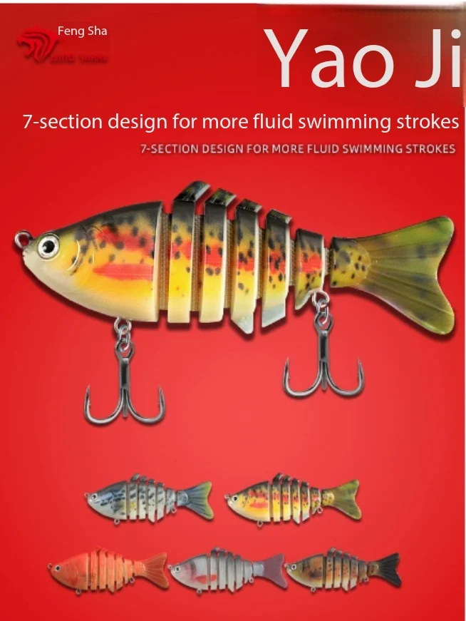 

Fishing Lure Realistic 7 Segment Multi Jointed Swimbait 10cm Hard Bait Freshwater for Bass Trout Perch Bluegill