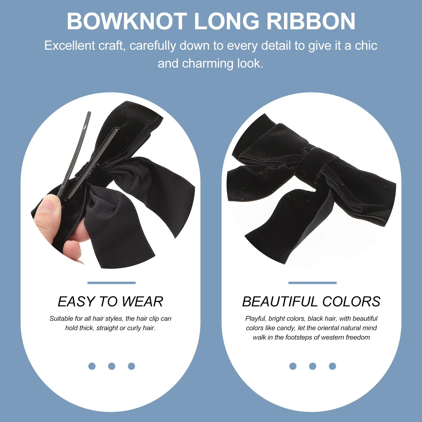 

2 шт. модная заколка для волос с большим бантом, зажим для безопасной фиксации, головной убор для повседневной официальной одежды, заколки для волос, заколка с бантом