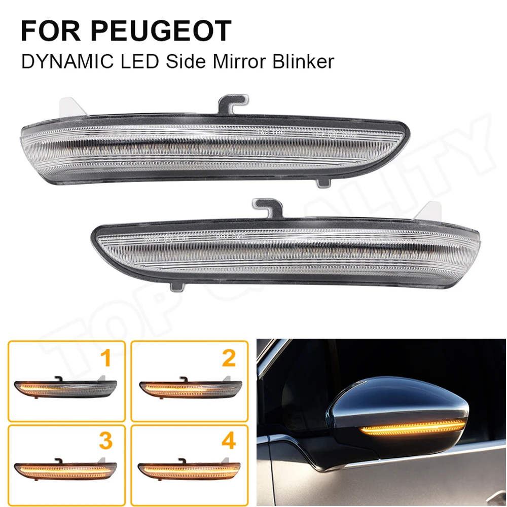 

For Peugeot 208 2008 2012- 2021 For Citroen C3 C4 For Opel/Vauxhall Corsa F Dynamic LED Side Mirror Light indicator Blinker Lamp