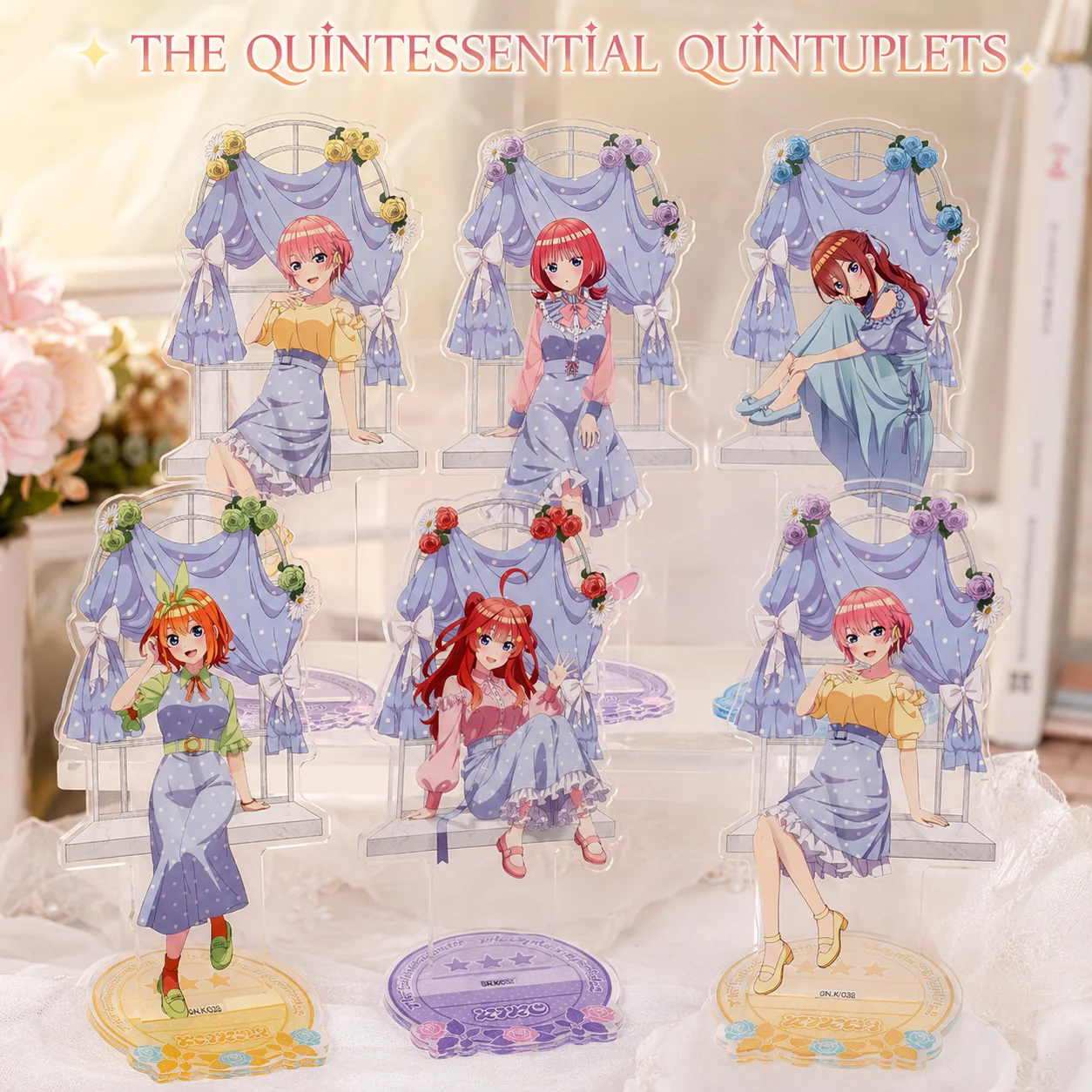 Anime The Quintessential Quintuplets 15cm Double Plug Acrylic Stand Unique Figure Songkran Gift Bedroom Table  keychain