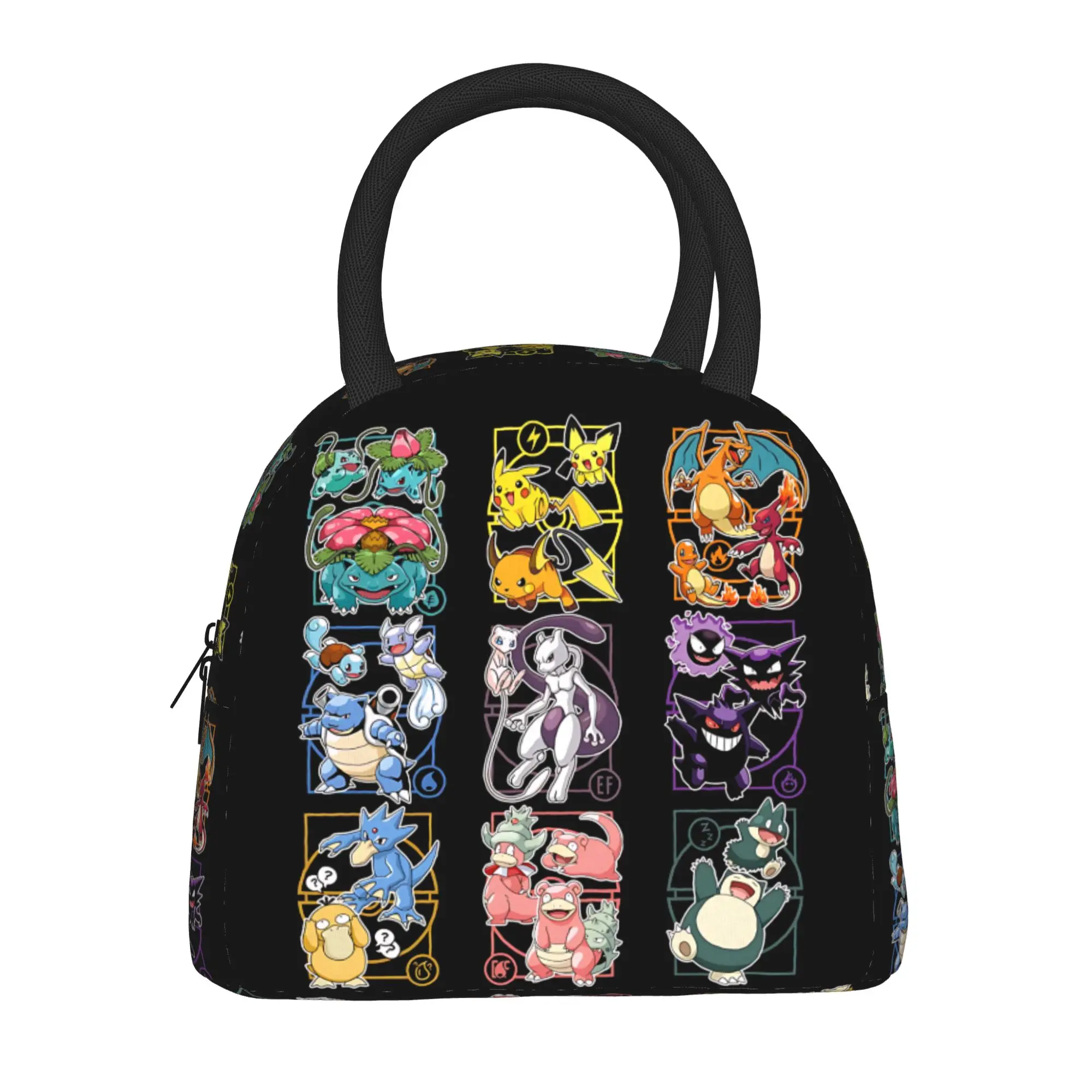 Pokemon Halloween Theme Handbag Insulated Lunch Bag Meal Pack Rice Bag  bolsa Student Bento Lunch Handbag Insulation