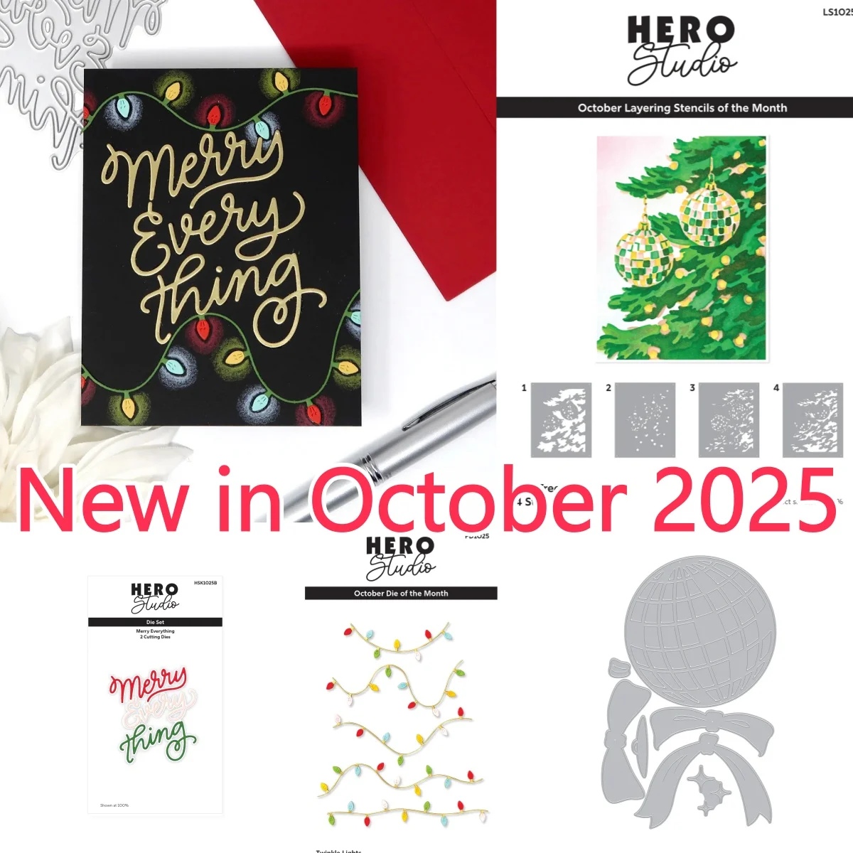 

Twinkle Lights Words for Christmas Lamp Ball Metal Cutting Dies Tree Stencil for DIY Making Card Scrapbook Merry Christmas 2025