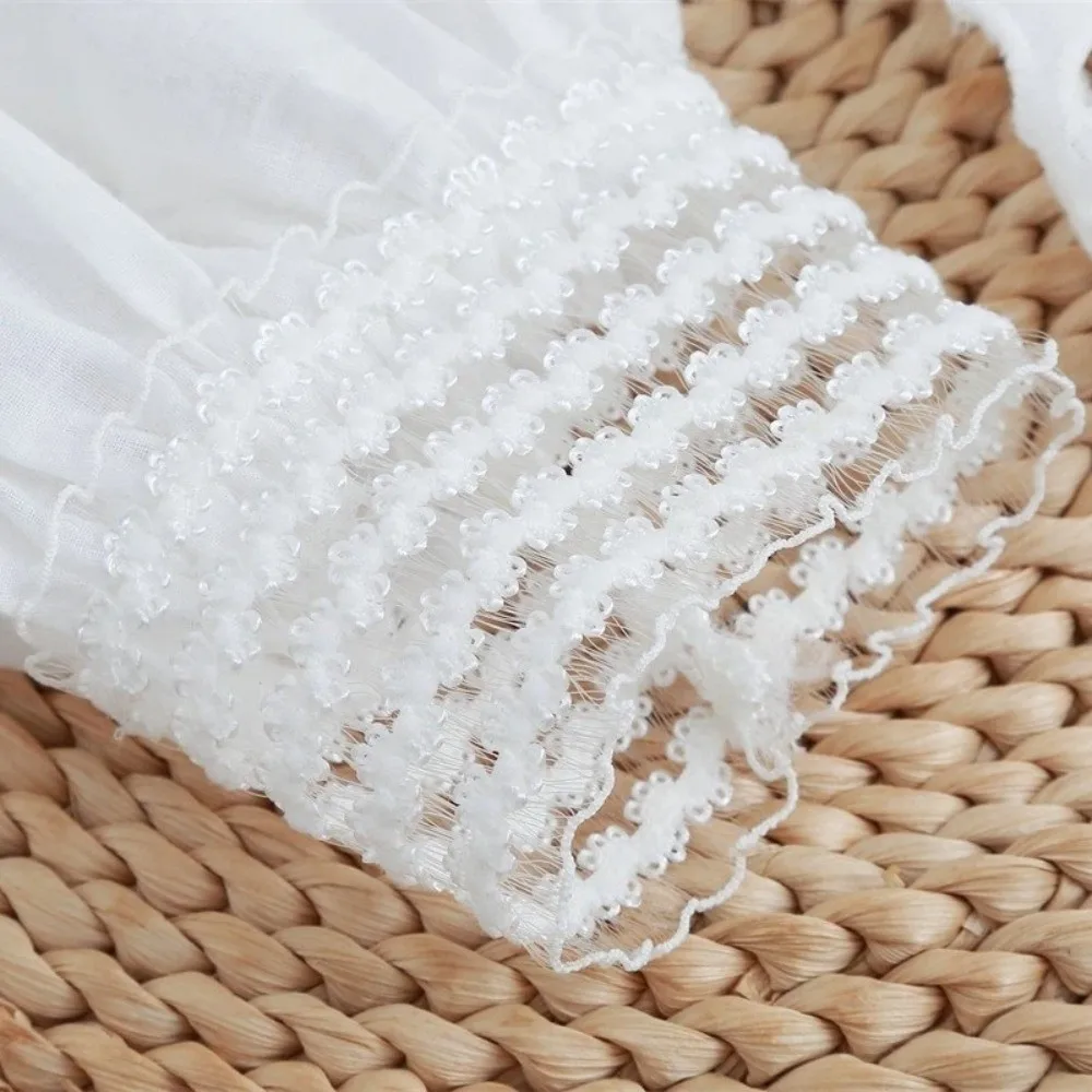 

Decoration Hollow Out Floral Detachable Cuffs Lace Floral Shirt Decorative Pleated False Cuffs Fake Flared Sleeves Women