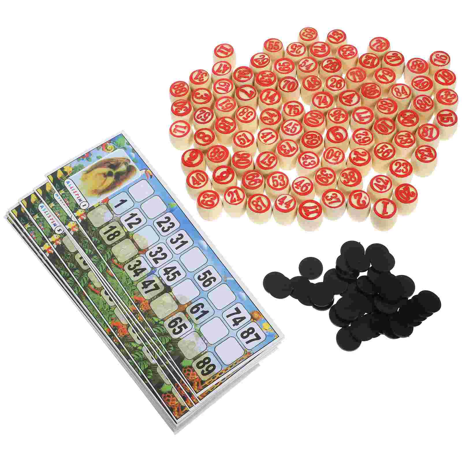 

Numbers Chess Game Household Party Bingo Cards Wooden Interesting Papers Supplies Travel