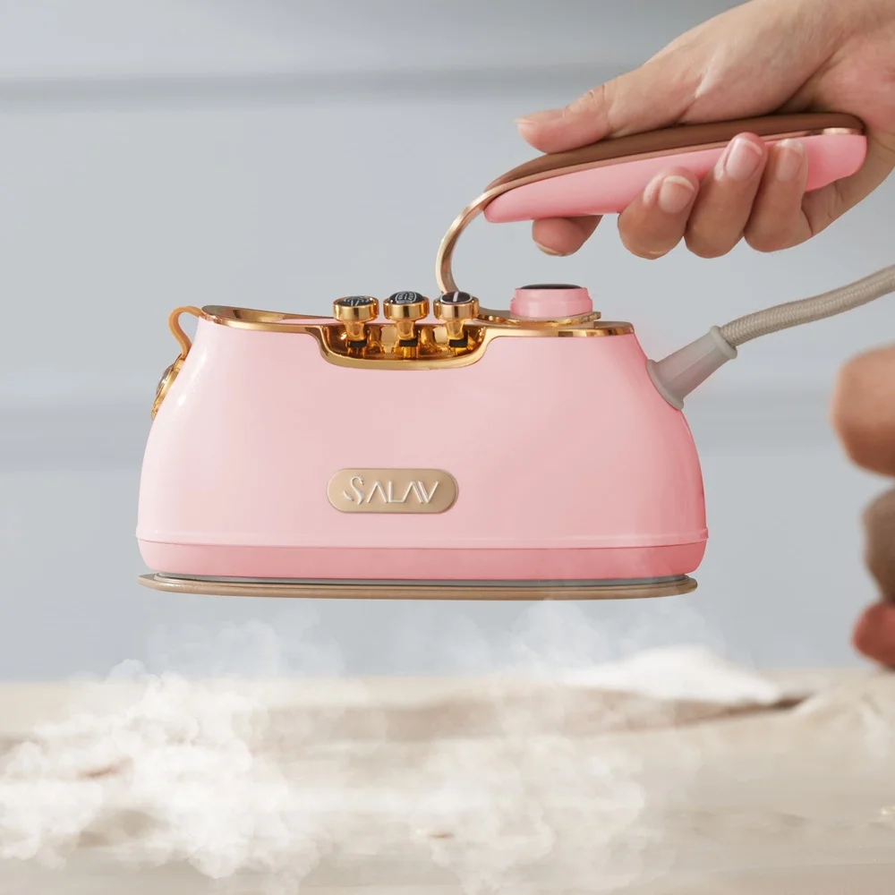 Retro Duopress Steamer and Iron 1000W Dual Heating Ceramic Plate 180° Handle Auto Shut-off 10min Steam Duration