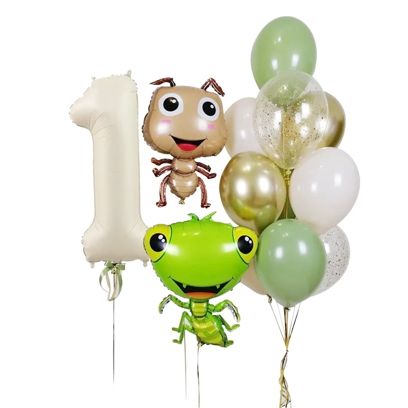 Cartoon Figure Ant Mantis Animal Balloons 40inch Number 12345 Foil Helium Ballons Happy Birthday Party Decorations Kids Globos