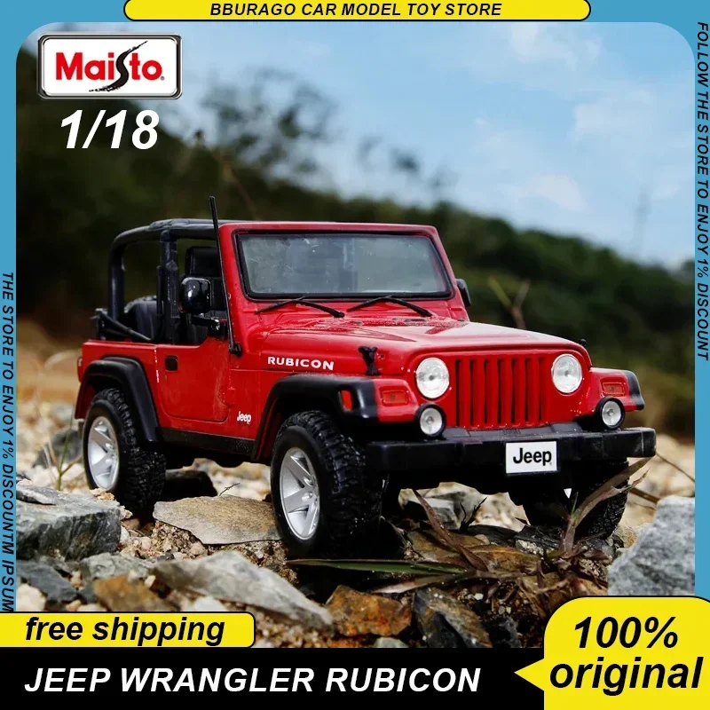 1:18 Maisto Jeep Wrangler Rubicon Wrangler Sahara Car Alloy Luxury Vehicle Diecast Model Edition Toys Collection Children Gift