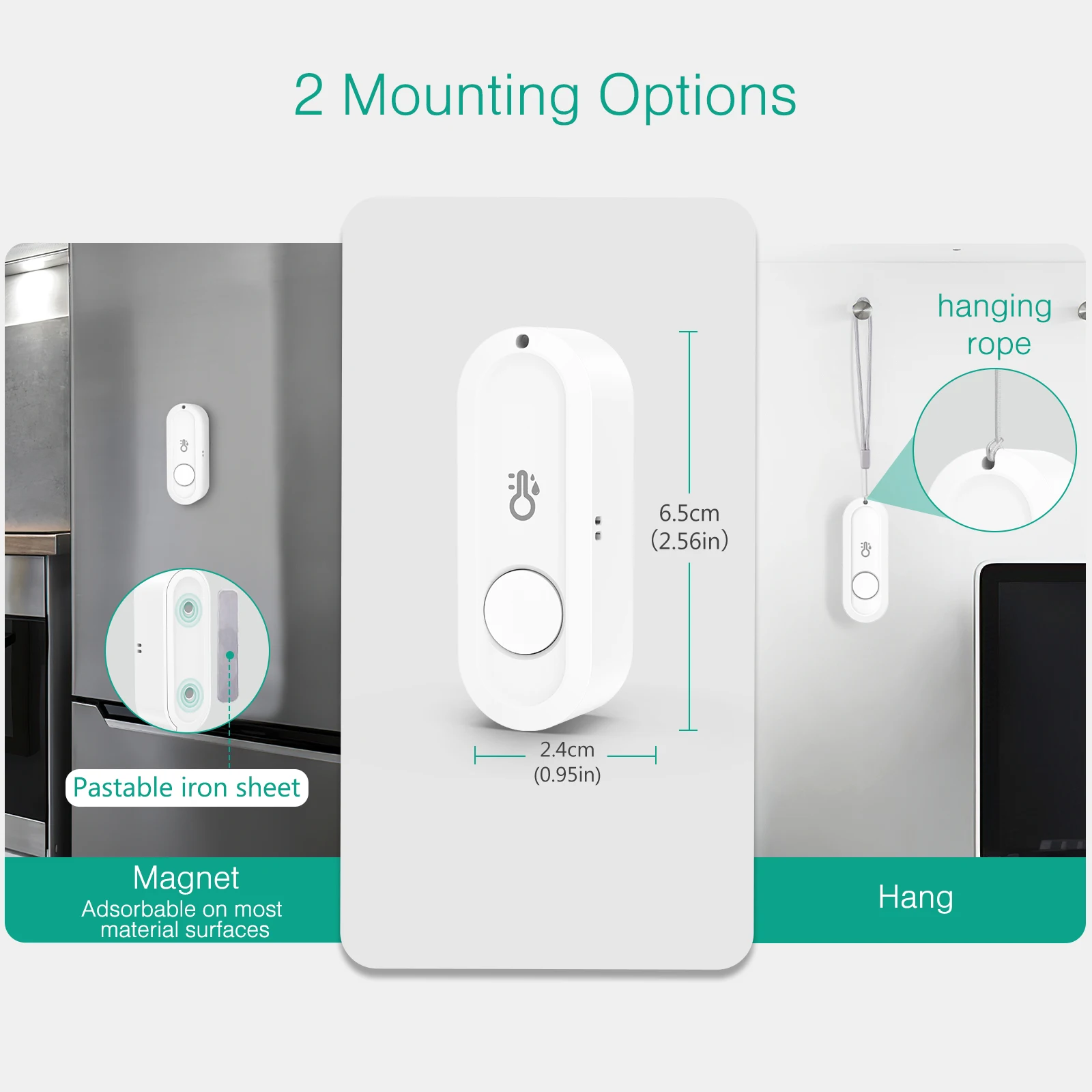 ORIA Higrómetro Bluetooth Termómetro Inalámbrico Sensor Temp Humedad - imagen 2
