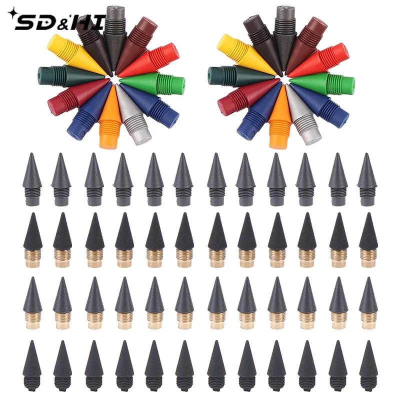 12/24Pcs Replaceable Everlasting Pencil Nib No Ink HB Pencil Writing Accessories For Student Drawing Writing Stationery Supply