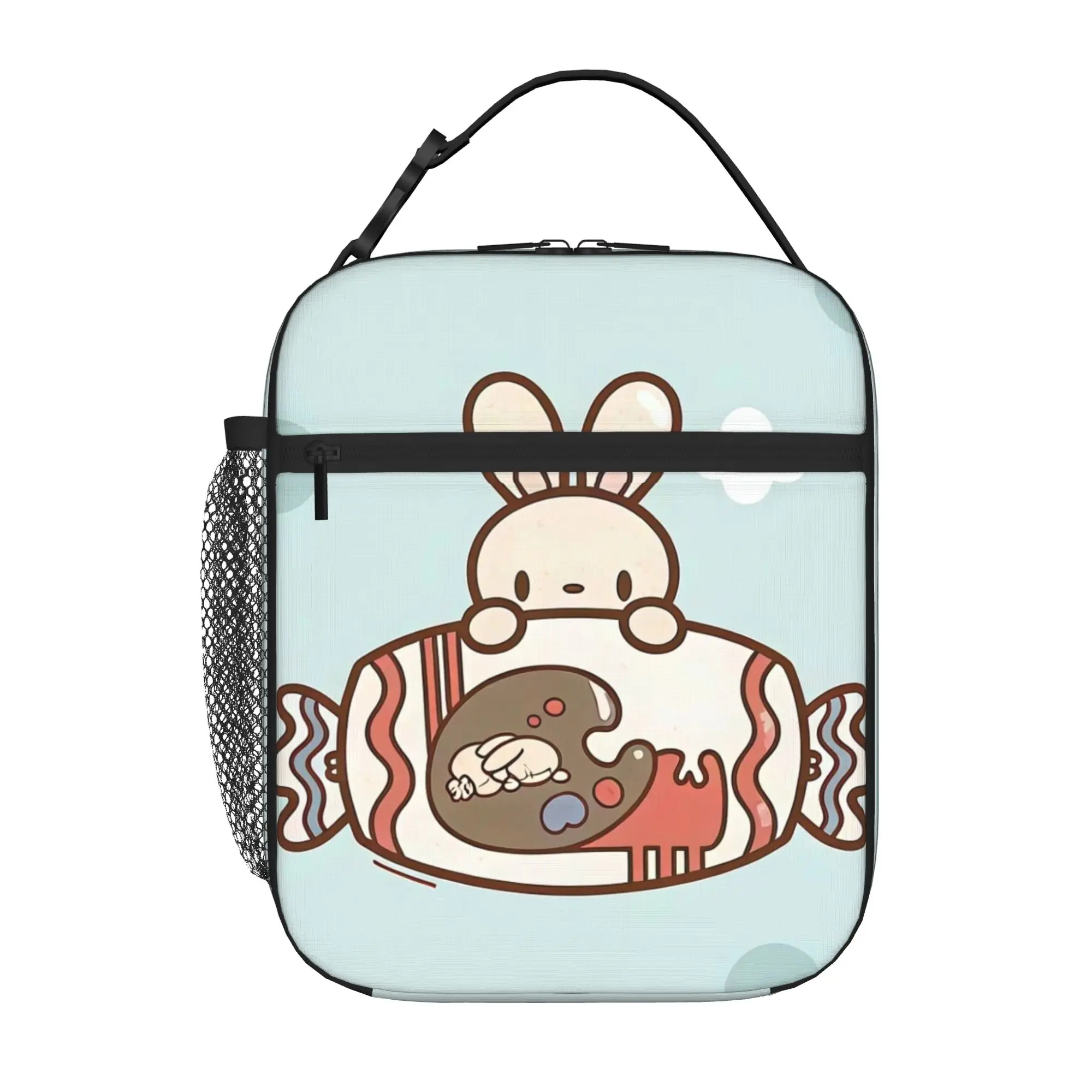 1 Piece For Students Food Container treat Portable Pocket White Rabbit Zipper Closure Aluminum Foil Food Pouch For Travel