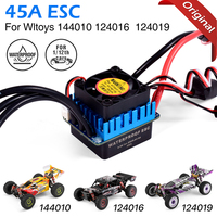 WLtoys 144010 124019 Original 45A Brushless ESC For 1/12 RC Car WLtoys124016 Spare Parts Water-proof 2-3S Lipo with Cooling Fans