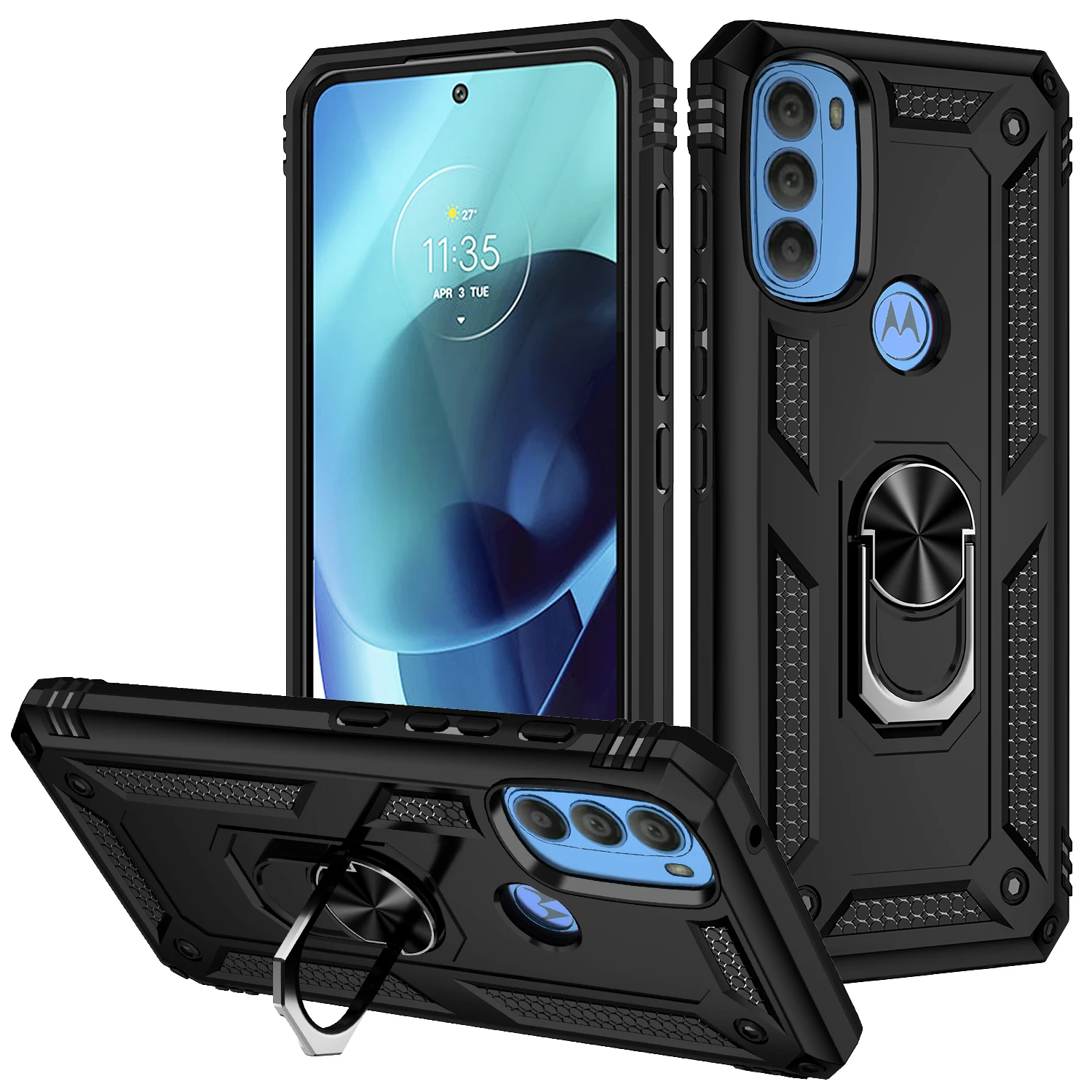 for Moto G 71 Cover Case for Motorola Moto G71 5G Shockproof Armor Rugged Military Protective Ring Holder Magnet Phone Case