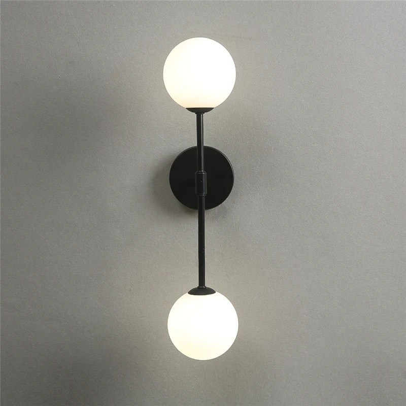 Nordic LED Wall Light Glass Ball Lampshade for Living Room Decor Interior Bedroom Bedside Wall Lighting Fixture Sconce for Home