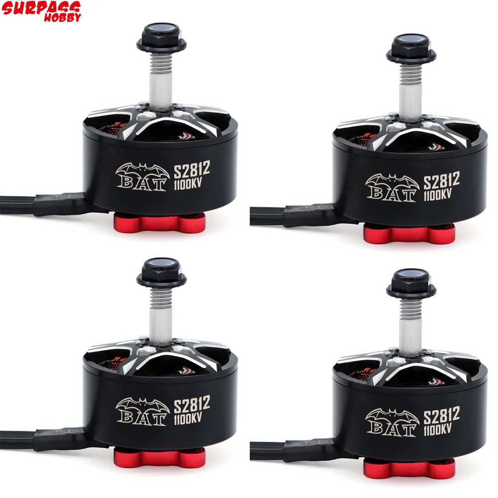 

4x Surpass Hobby Bat S2812 1100KV 2812 900KV 4-6S Бесщеточный двигатель с валом из сплава, совместимый 9-дюймовый пропеллер для RC FPV Racing Drone