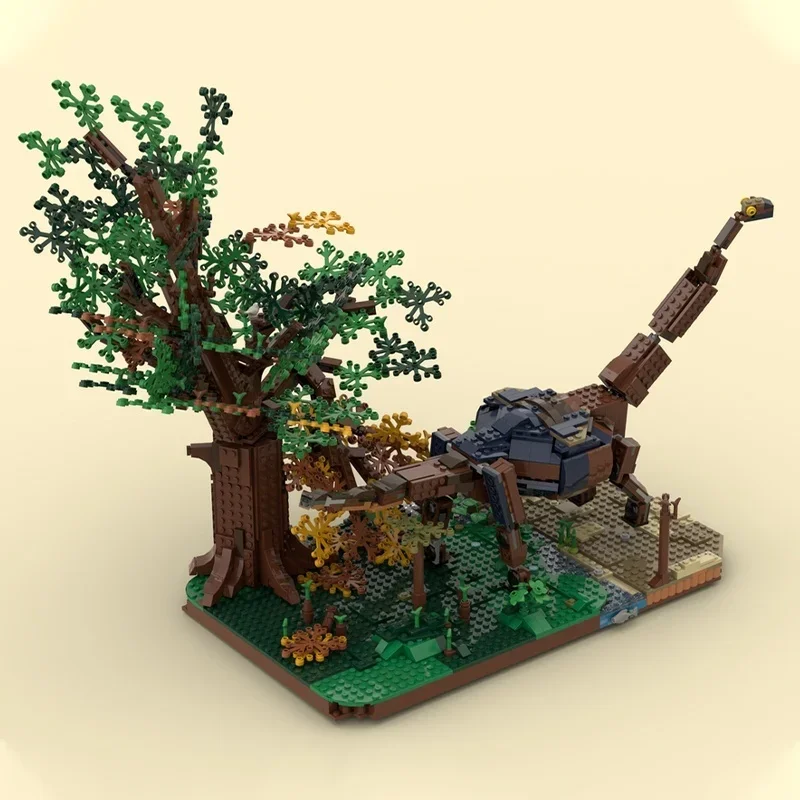 1832 piezas MOC Dinosaurio Diorama Casa en el Árbol Ideas y modelo de juguete Bloques de construcción Regalo de Navidad Ladrillos DIY Cumpleaños para niños