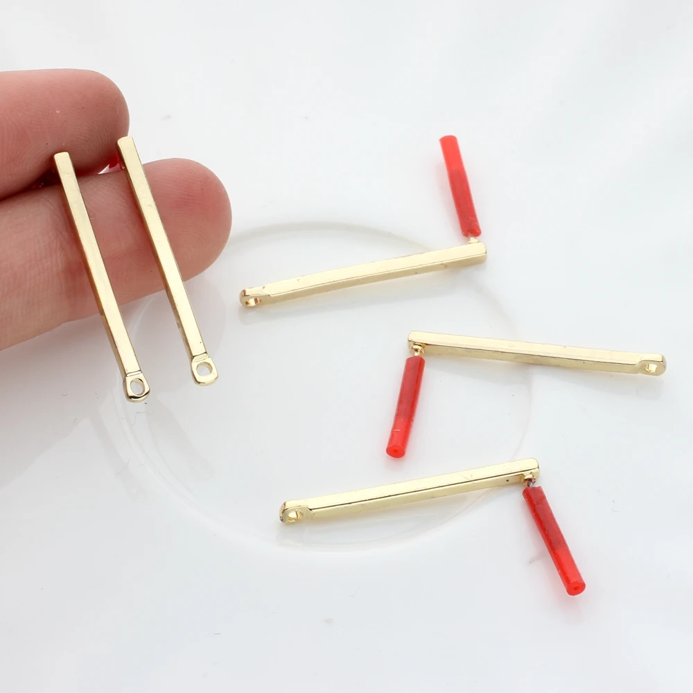DIY kolczyki akcesoria do robienia stop cynkowy długa końcówka prostokąty złącza kolczyków 24mm 30mm 6 sztuk/partia — zdjęcie 3