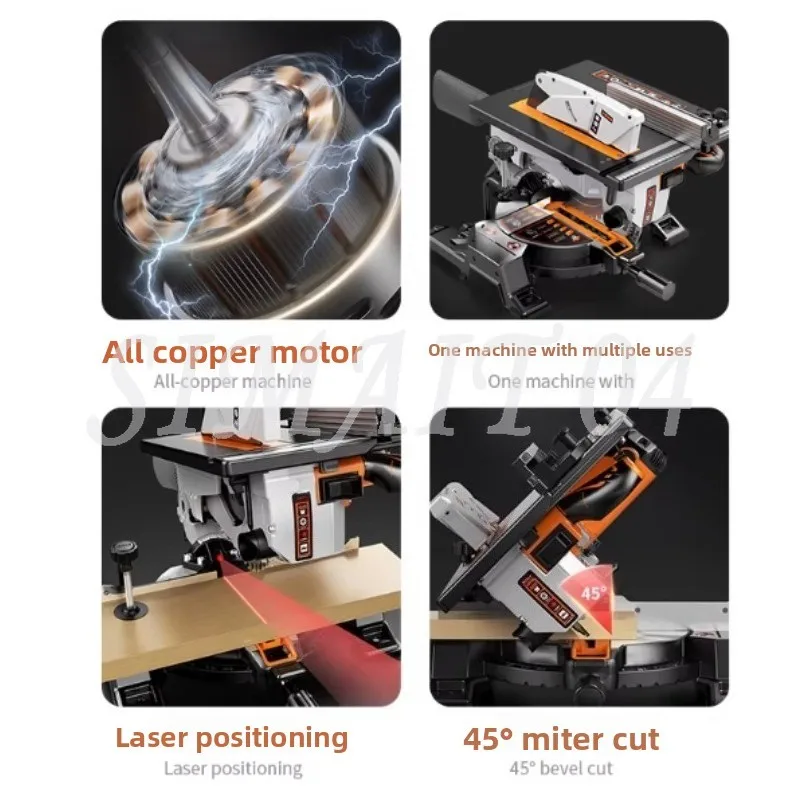 1800W 220V/110 Compound Saw 10 Inch Woodworking Special Miter Desktop 45 Degree Multi-function Cutting Machine