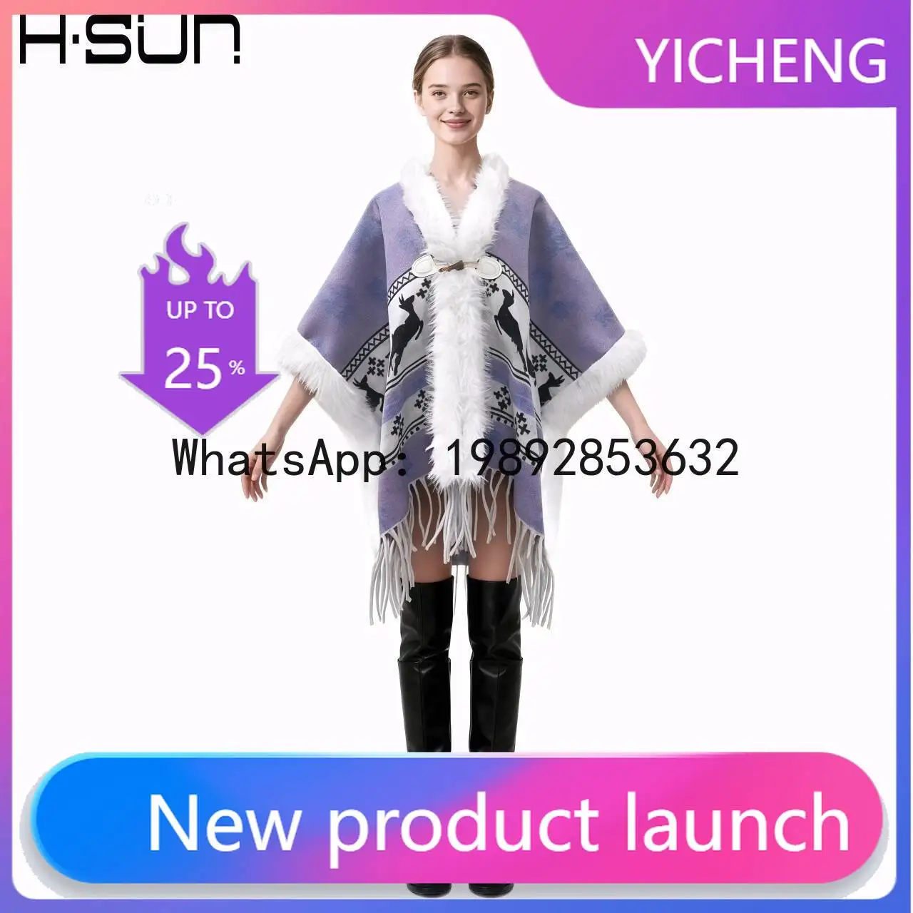 

PYJ Shawl Travel Fringe Autumn Winter Vintage Photo Cape Scarf Thickened Warm New Style