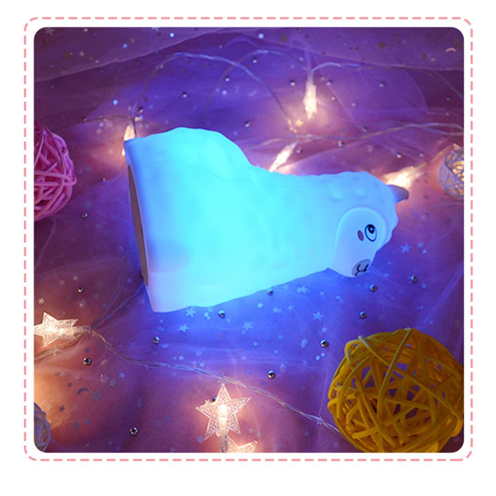 

Cute Alpaca Night Light Led Desktop Lamp For Bedroom Kids Room Home Decor Soft Light Rechargeable Table Lamp Gift For Christmas