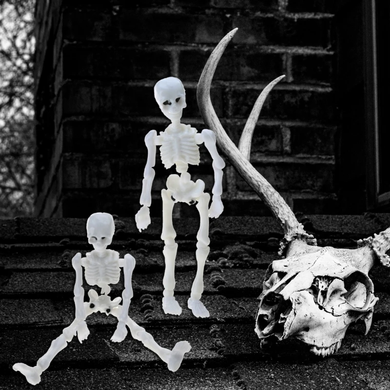 Mobile Mr. Bones Scheletro Modello Umano Cranio Corpo Completo Mini Giocattolo Halloween D5QA