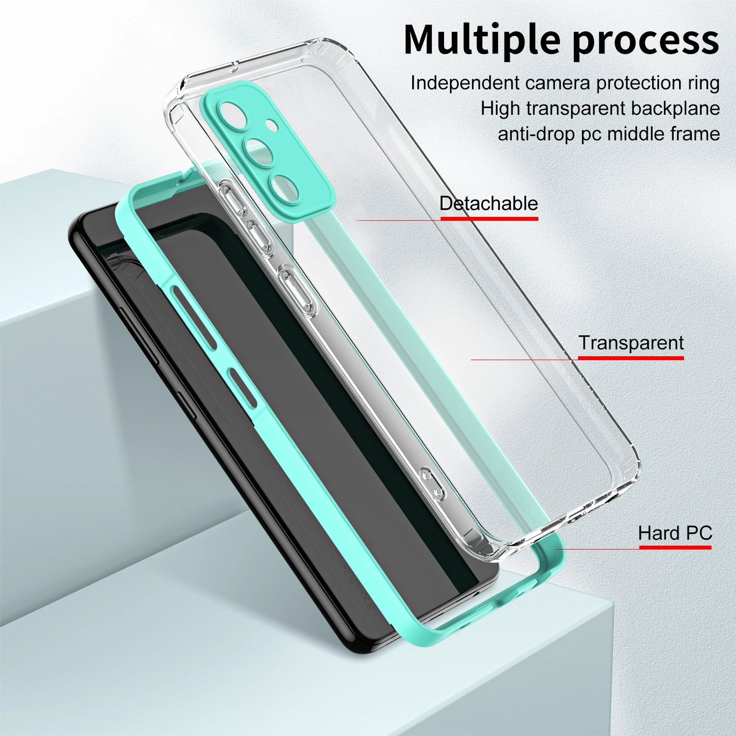 for Samsung Galaxy A05s Case Clear 3 IN 1 Frame Luxury Soft Edges Hard Phone Cover SamsungGalaxyA05s SM-A057F/DS SM-A057M/DS