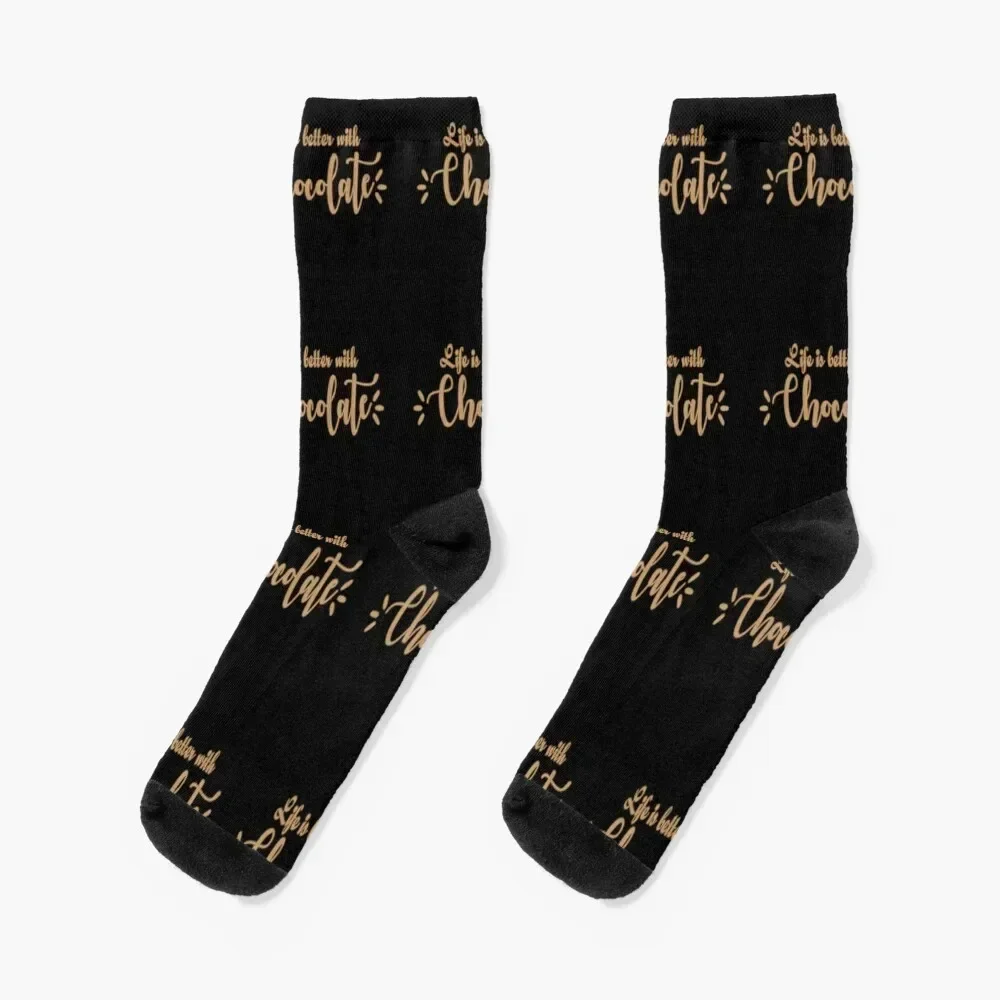 

LIFE IS BETTER WITH CHOCOLATE Socks new in's compression Crossfit Wholesale Boy Socks Women's