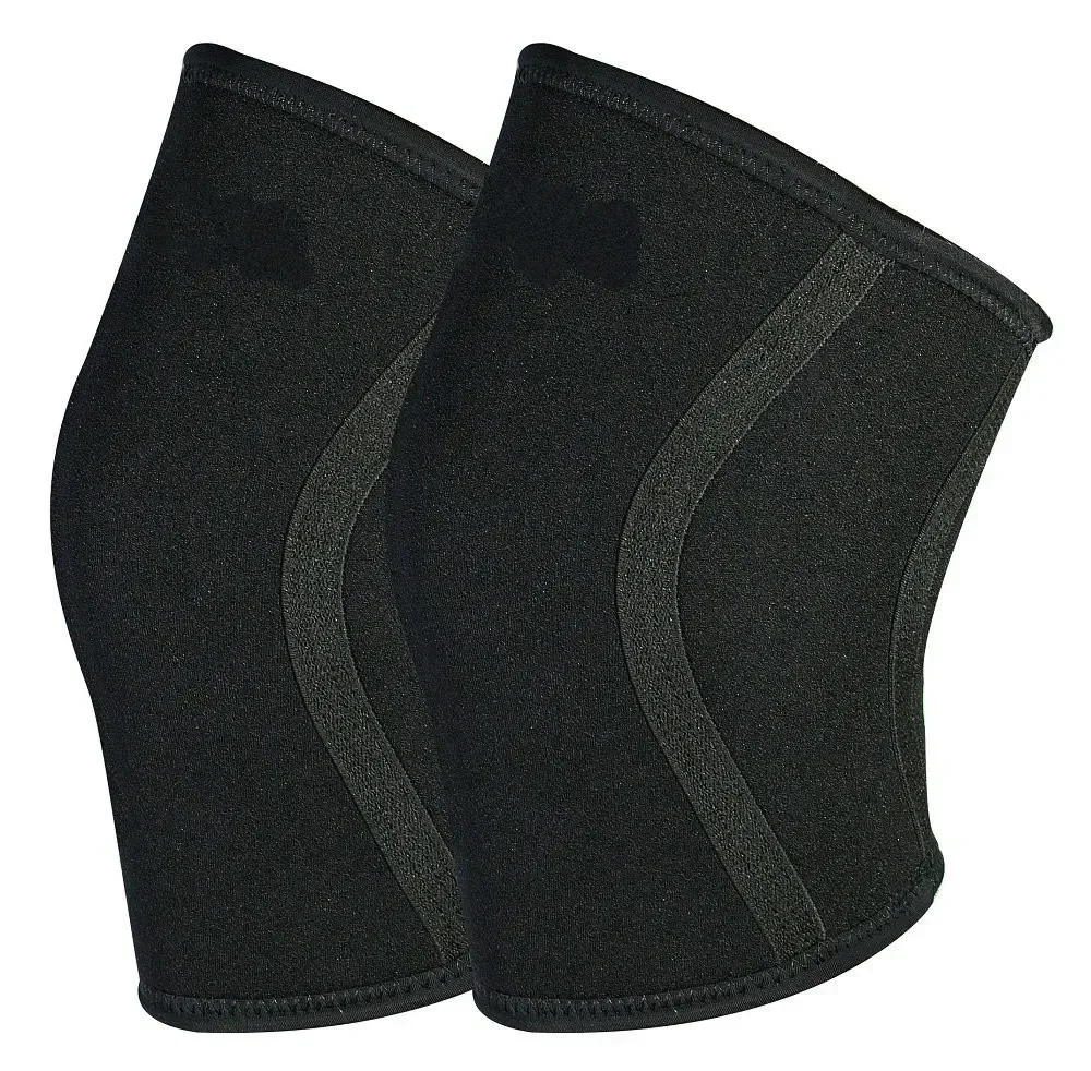 1 Pair Knee Pads Braces Support Men Women Gym Sports Compression Neoprene Knee Protector For CrossFit Powerlifting 7mm Sleeve