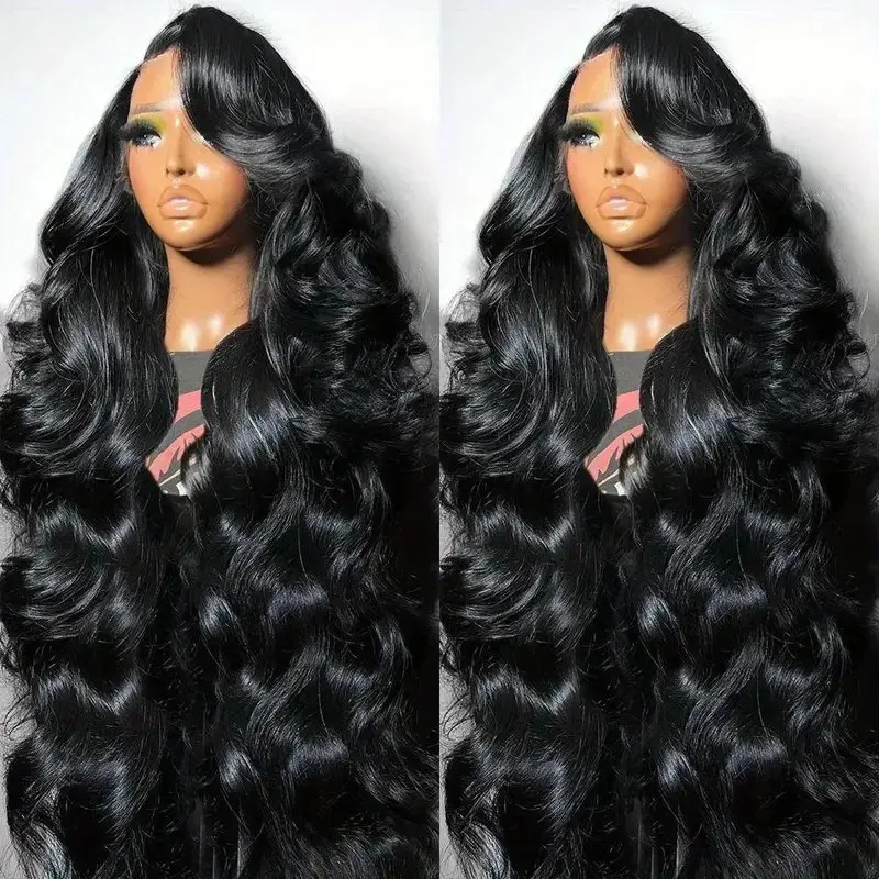 Natural Black 24 Inches 13x6 HD Lace Front Wig 13x4  Lace Front WigGlueless Precut Water Waves Women Human Hair Wigs 150 Density