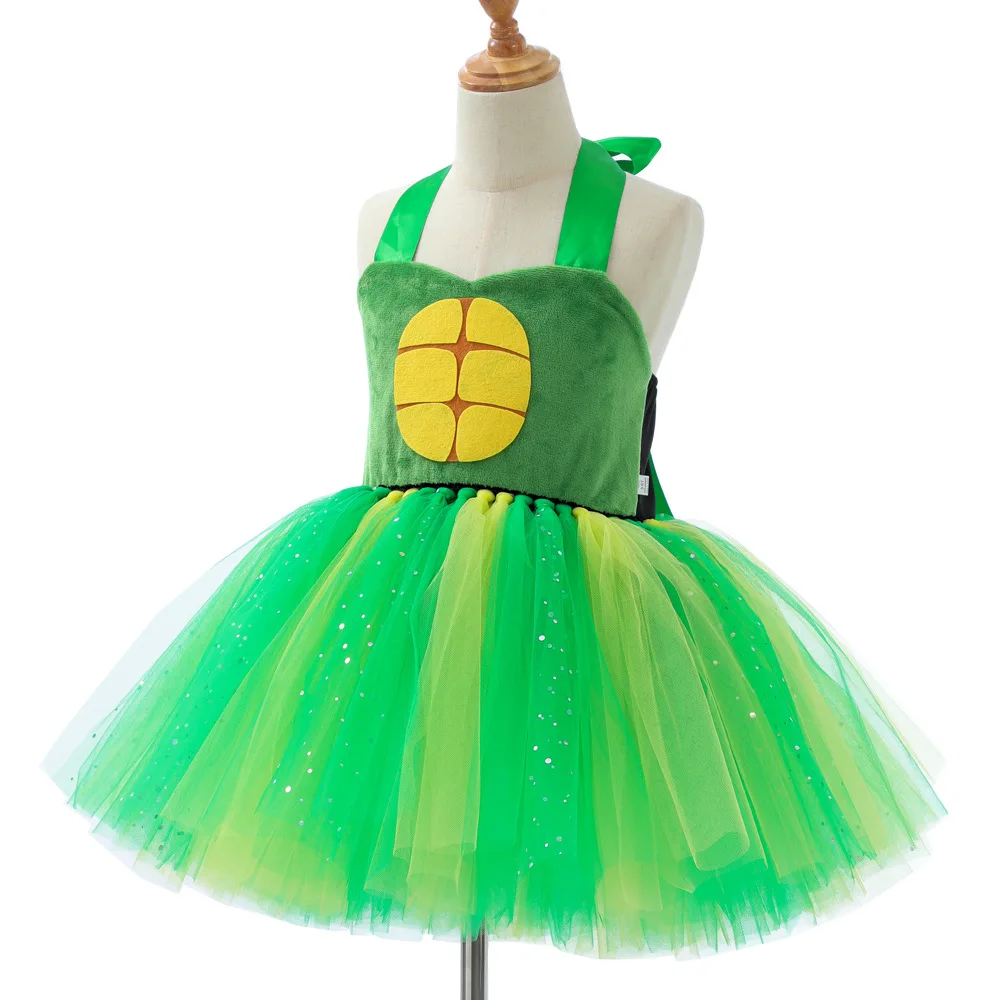 Tutu Dress Girls Little Turtle Animal Character Halloween Party Performance Stage Show Outfit Fancy Lovely Princess Charming