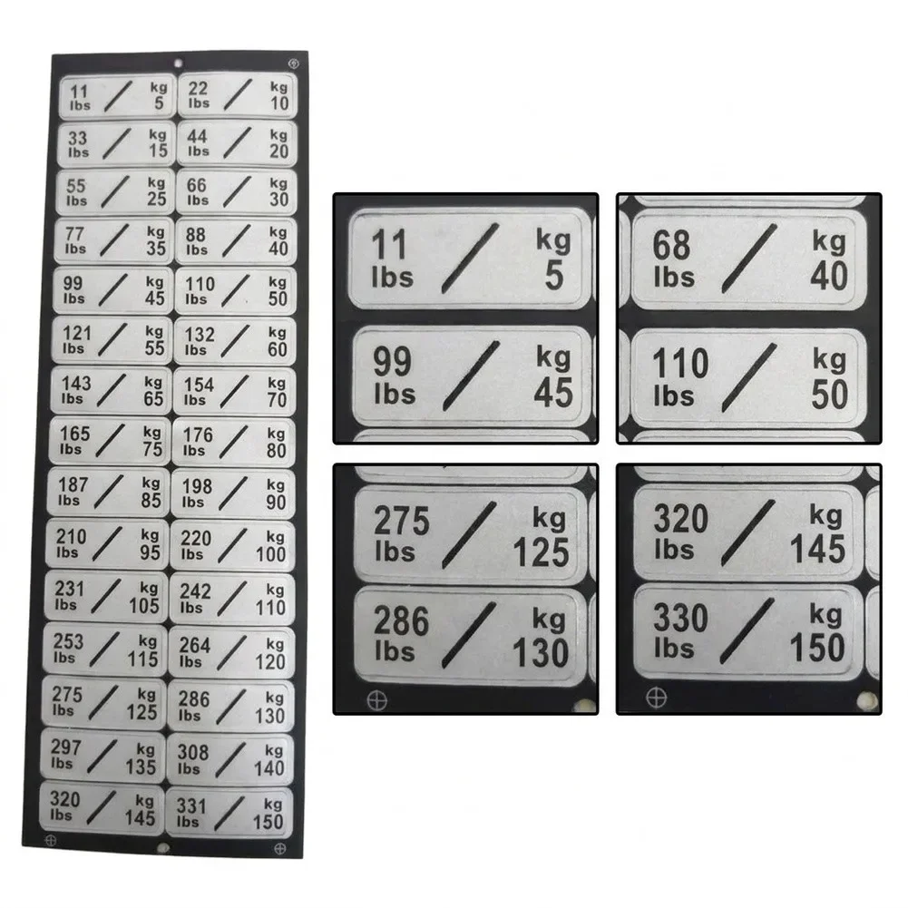 PP Weight Identification Stickers 10LB to 100LB for Home Gym and Fitness Studio Use on Dumbbells Barbells and More