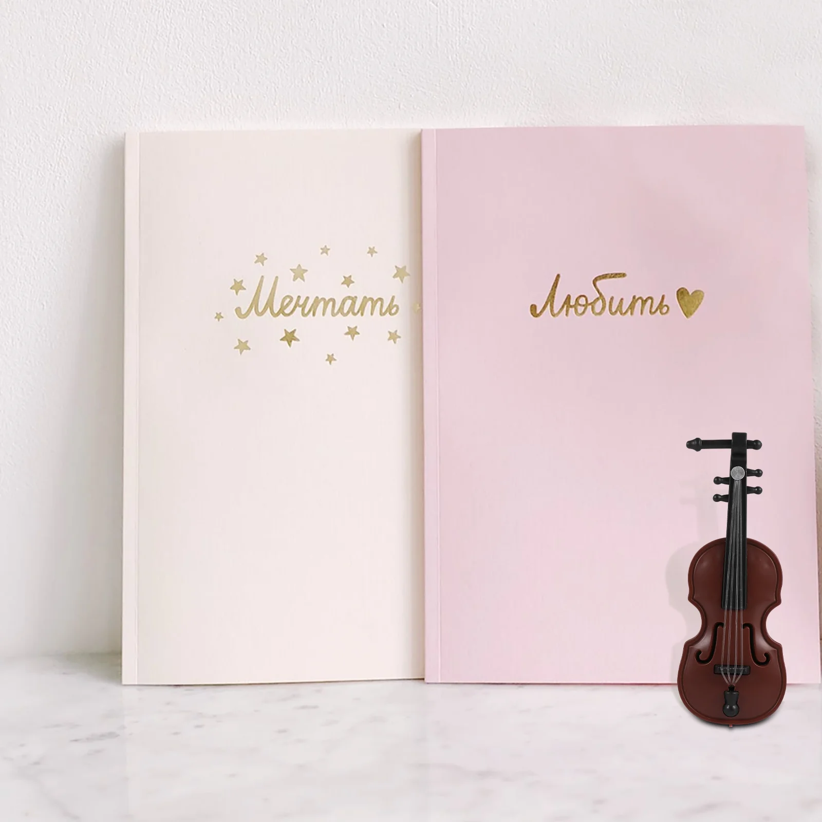 12 Sets Mini Violin Figurine Musical Instruments Desktop Decoration Christmas Adorn Accessories House