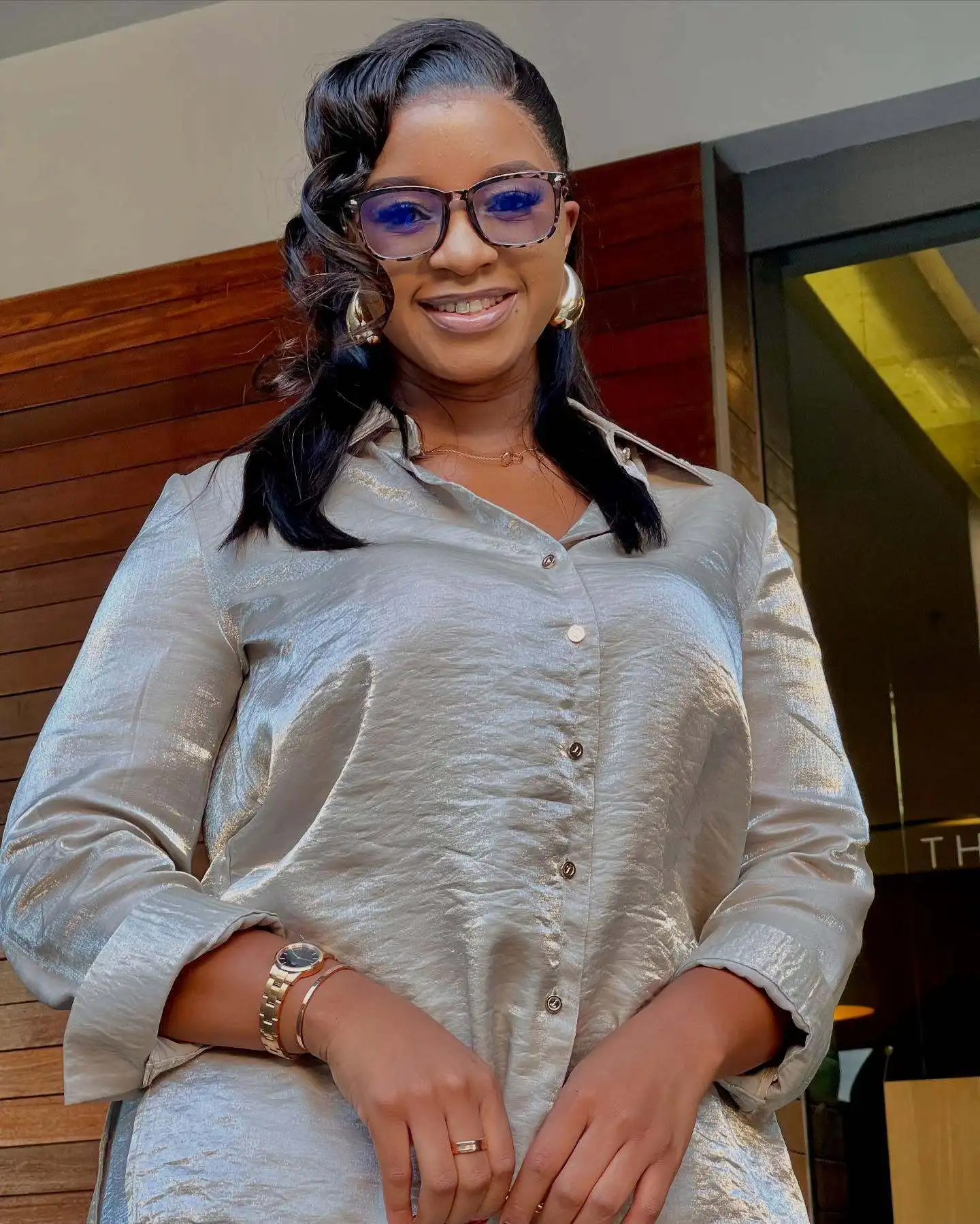 Conjunto informal de dos piezas para mujer, camisa y pantalones con cuello vuelto, manga larga, Color sólido, elegante, verano