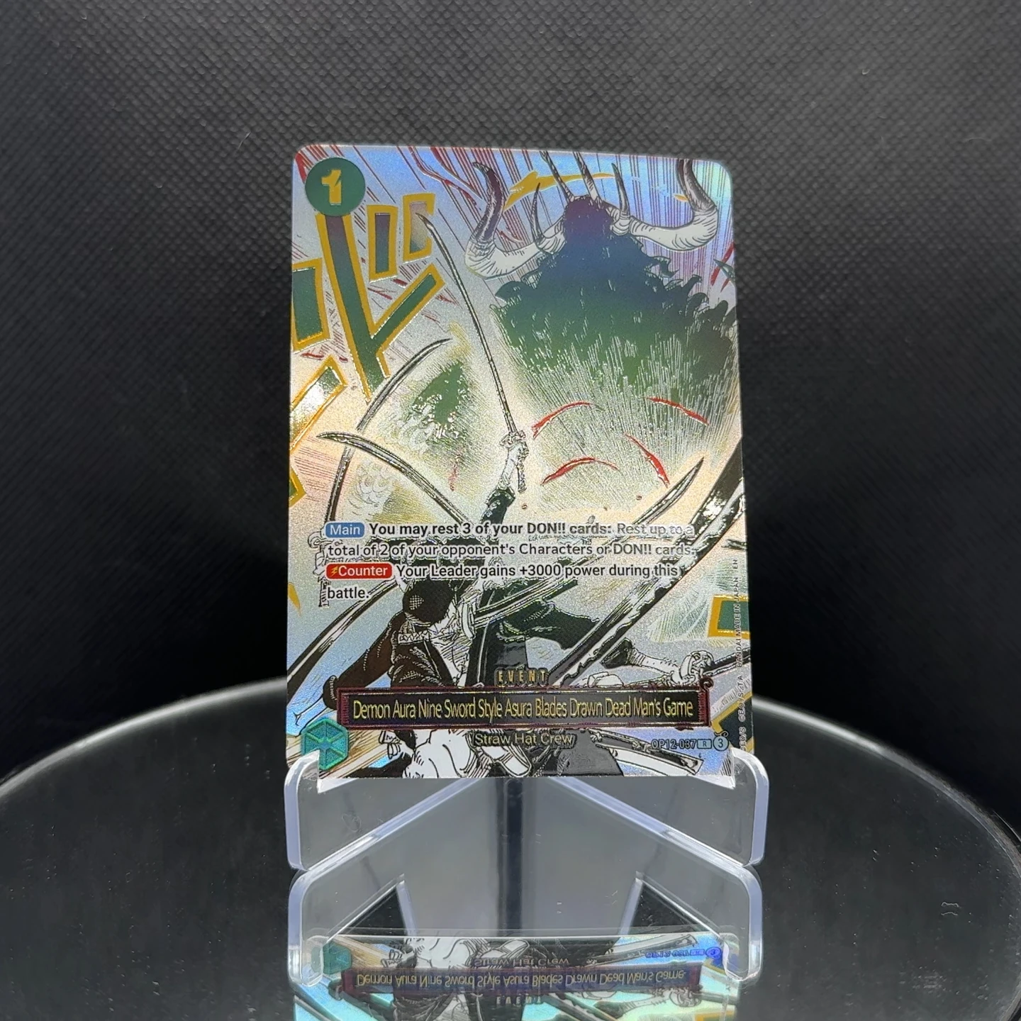 One Piece TCG OPCG English Dead Man Game Card Grean Zoro Event OP12-037 Textured Foil Card Anime Collectible Cards view 3