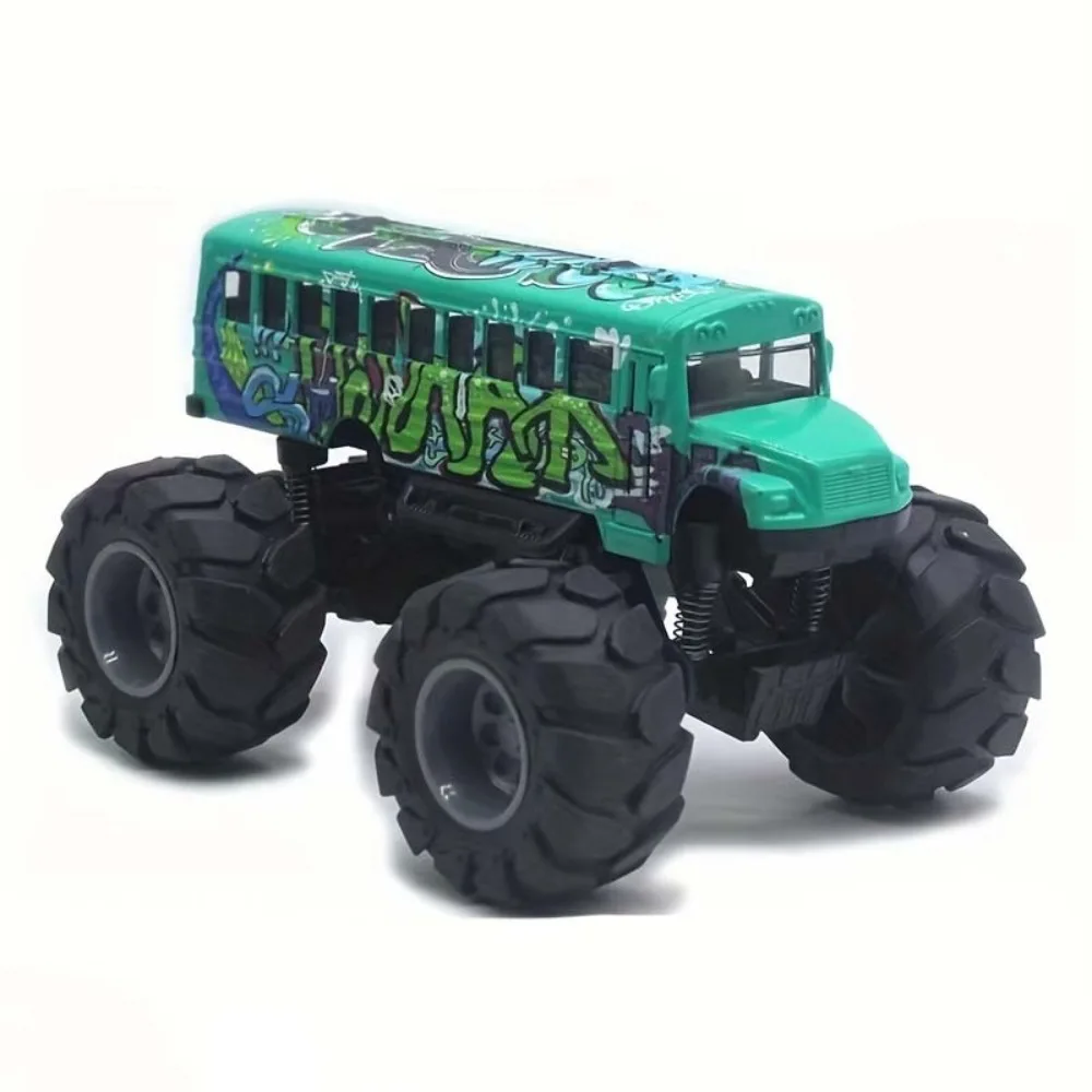 1:43 Scale School Bus Model Simulation Big Wheels Pull Back Car Toy Educational Die Cast Metal School Bus Vehicles Toys