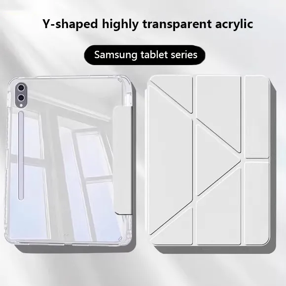 

Прозрачный акриловый чехол HD для Samsung Galaxy Tab S11 2025 S10Lite S9 FE Plus S8 S7 S6 Lite A9 A8 S7 + Y-образный кронштейн с гнездом для ручки
