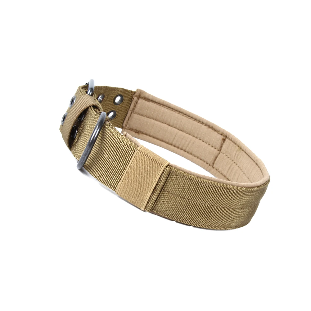 

5-Adjustable Dog Collar Nylon Pet Collar Military Style With Metal Buckle Strong Handle D-Ring Secure Control For Small Medium