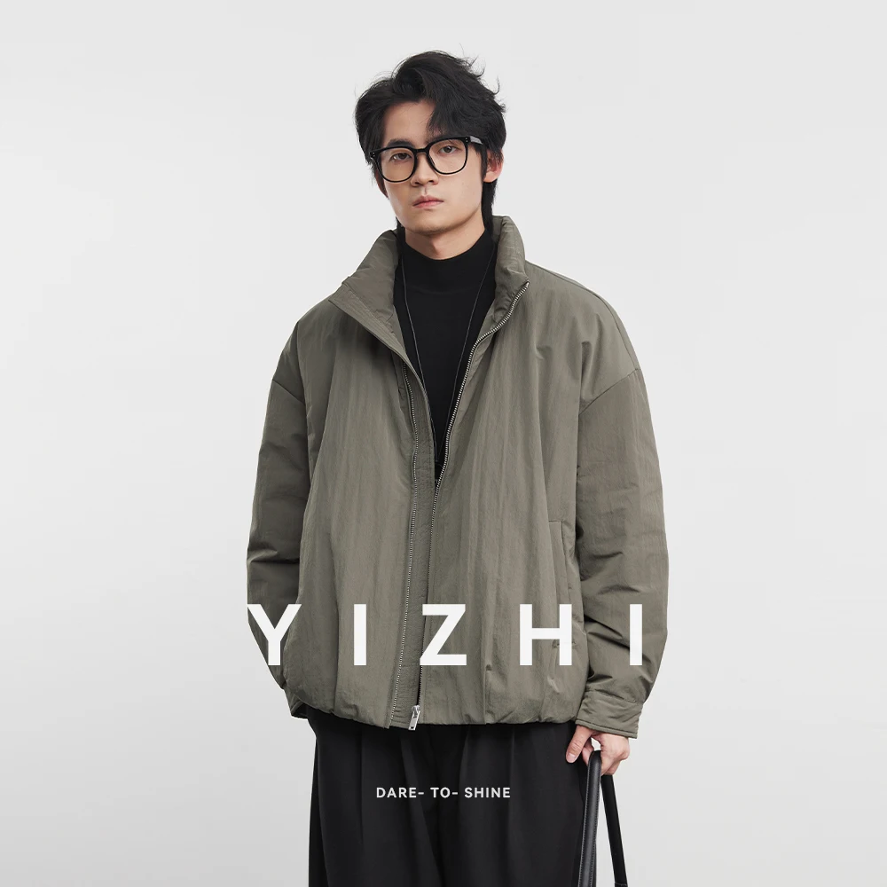 

Fashion Men's Stand Collar Down Jacket 2025 Winter New Loose Casual Warm White Duck Down Outerwear Jacket Top