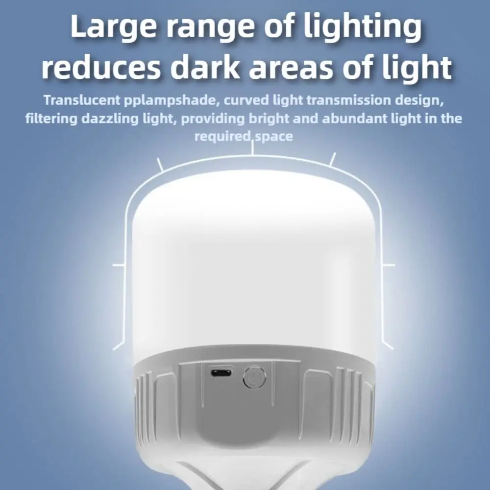 

New USB Rechargeable LED Lamp Bulbs 30W Super Bright Emergency Light 3 Lighting Modes Portable Hook Camping Light Fishing