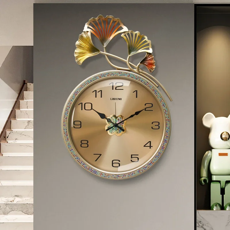 

Silent Chinese Style Wall Watch Interior Living Room Design Nordic Clock Wall Round Vintage Orologio Da Parete Home Decoration