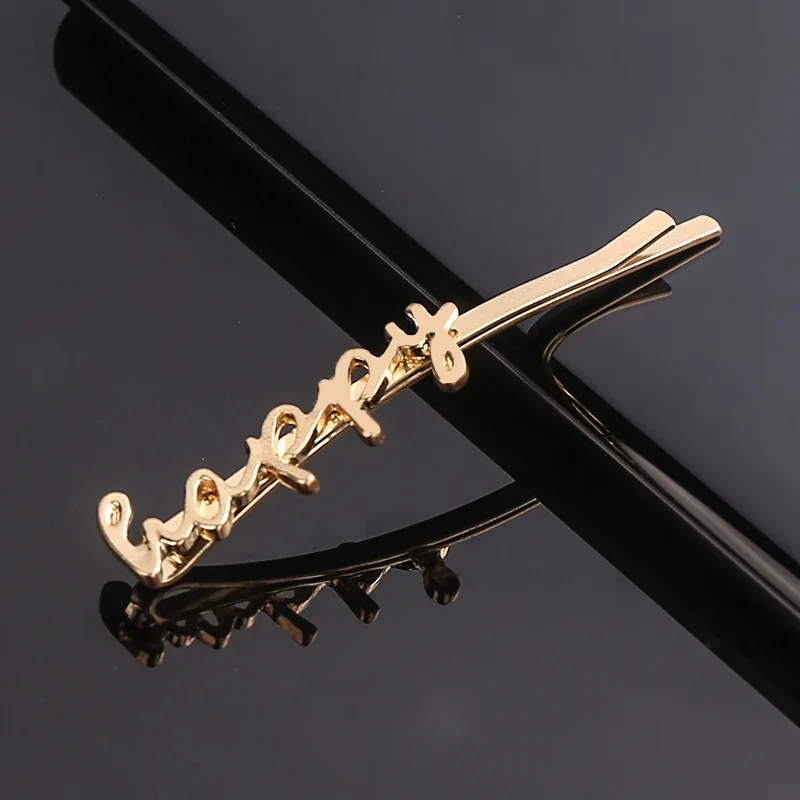 2022 New V1PC 4 Words Hairpin Metal Smile Happy Love Alloy Barrettes Bobby Hair Clips Pin Styling Tool Women Girls Gold/Silver