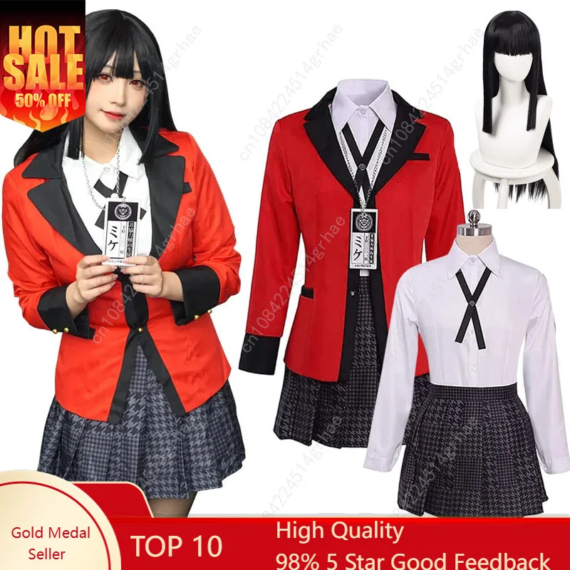 

Anime Kakegurui Jabami Yumeko Cosplay Costume Halloween Sayaka Compulsive Gambler Japanese School Girls JK Uniform Halloween Cos