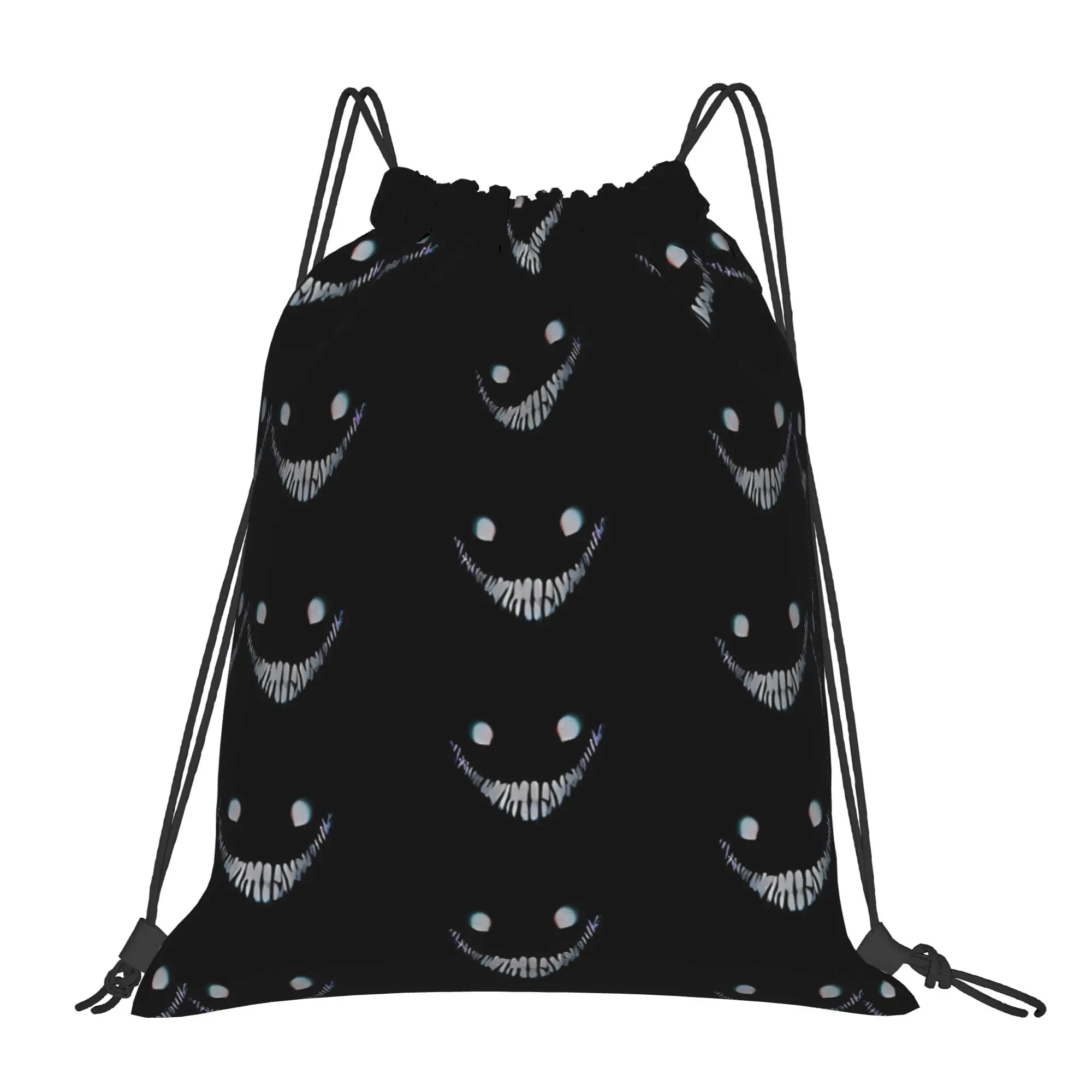 The horror Smiler Backrooms entity Portable Drawstring Bags Sports Riding Gym creepy aesthetic Storage Backpacks