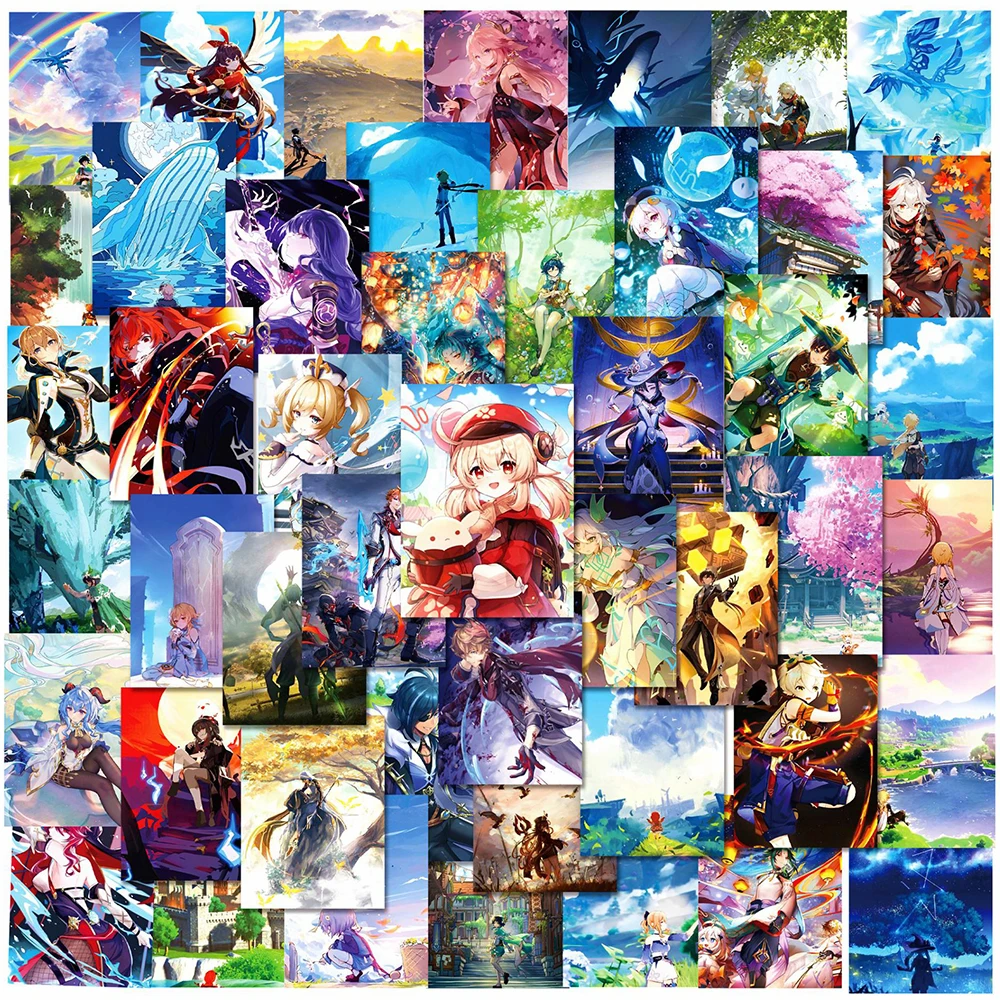 10/30/50pcs Anime Game Genshin Impact Cute Stickers Cartoon Decals Poster Kids Toy Laptop Scrapbook Phone Car Stationery Sticker