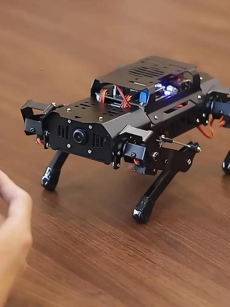 PuppyPi Metal Quadruped Robotic Dog ROS Robot Bionic 4-Legged Dog AI Visual Recognition for Raspberry Pi Programmable Robot Kit