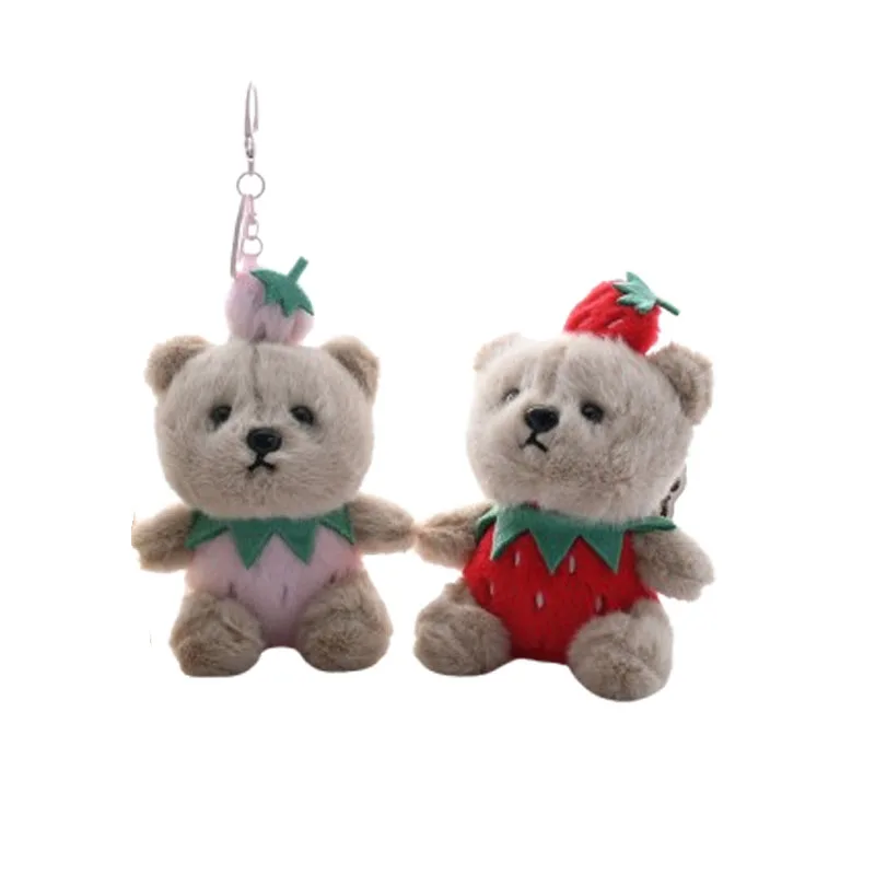 Novo chaveiro de pelúcia com pingente de estatueta de urso de frutas - lindo urso e estatueta em forma de abacaxi para bolsas, como presente.