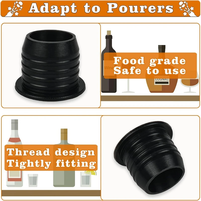 12 Pack Liquor Pour Spout Adapters, Pour Spouts For Large Neck Liquor Bottles, For Alcohol Olive Oil Up To 25 Mm Neck