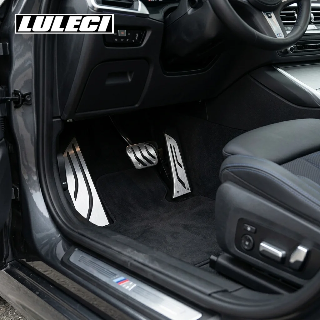 

LULECI Sport Aluminum Alloy Pedal Cover Set Anti-Slip Gas Brake Footrest Pads No Drill Fit for BMW 1 2 3 4 Series F20 F30 F32