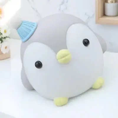 Cute Penguin Piggy Bank for Kids Vinyl Bank Desktop Money Box Toy Gift Home Decor for Girls Toddler Savings Jar
